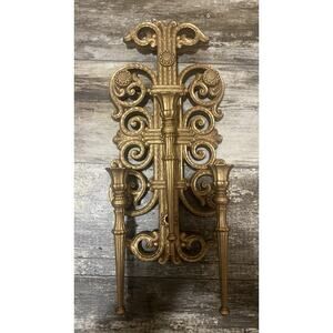 VTG HOMCO DART 4193 Gold ORNATE WALL CANDELABRA CANDLE HOLDER SCONCES